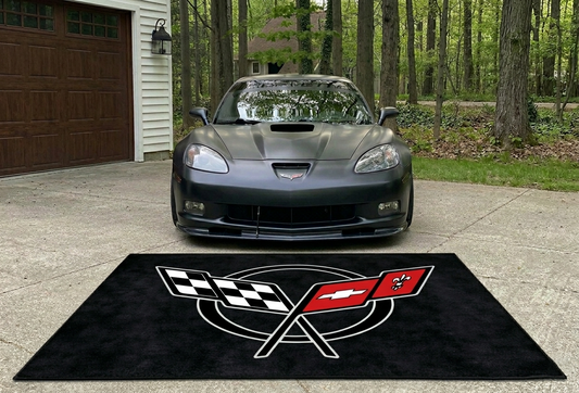 Corvette C5 Garage Floor Mat 5x7 FT (60x87 Inches) Premium Showroom Rug Wall Decor