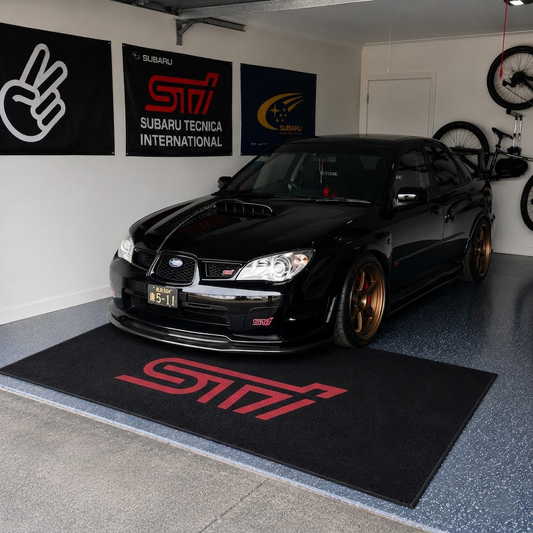 Subaru STI Garage Floor Mat 5x7 FT (60x87 Inches) Premium Showroom Rug Wall Decor