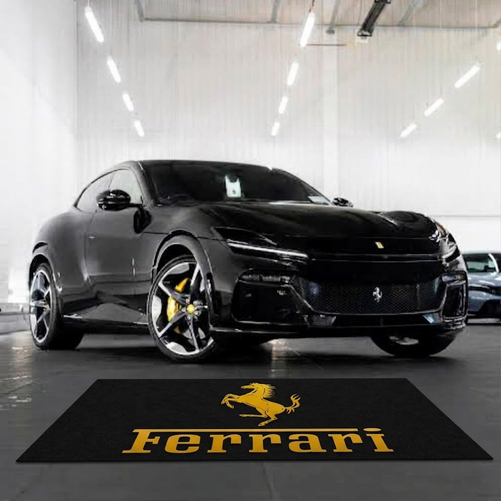 Ferrari Garage Floor Mat 5x7 FT (60x87 Inches) Premium Showroom Rug Wall Decor