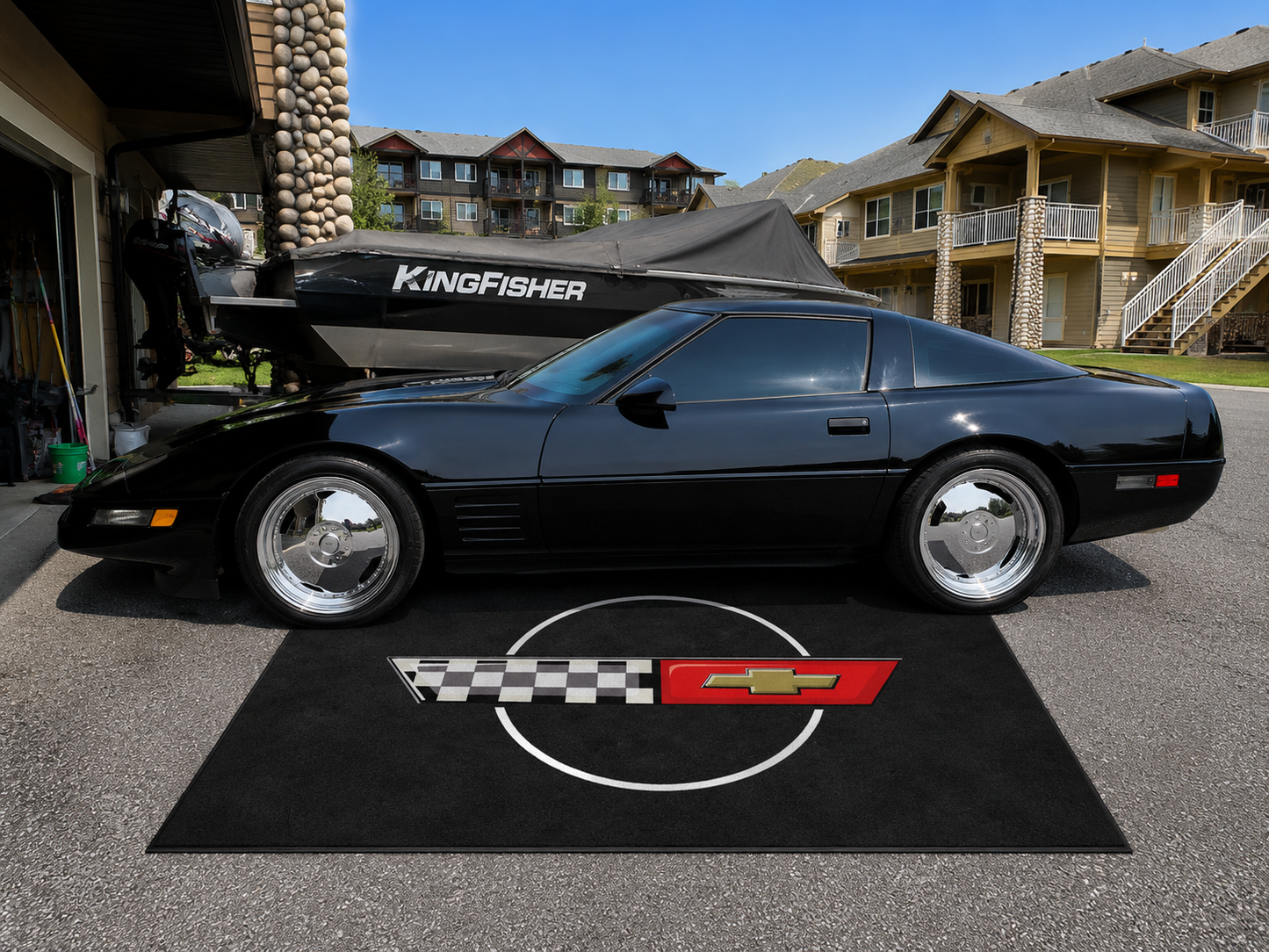Corvette Garage Floor Mat 5x7 FT (60x87 Inches) C2 C3 C4 C5 C6 C7 C8 Z06