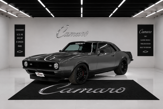 Camaro Garage Floor Mat 5x7 FT (60x87 Inches) Premium Showroom Rug Wall Decor