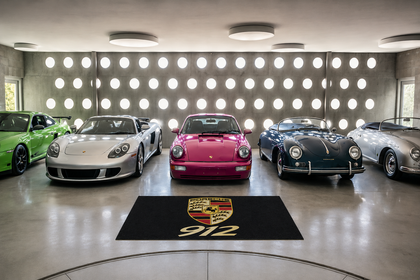 Porsche 912 Garage Floor Mat 5x7 FT (60x87 Inches) Premium Showroom Rug Wall Decor