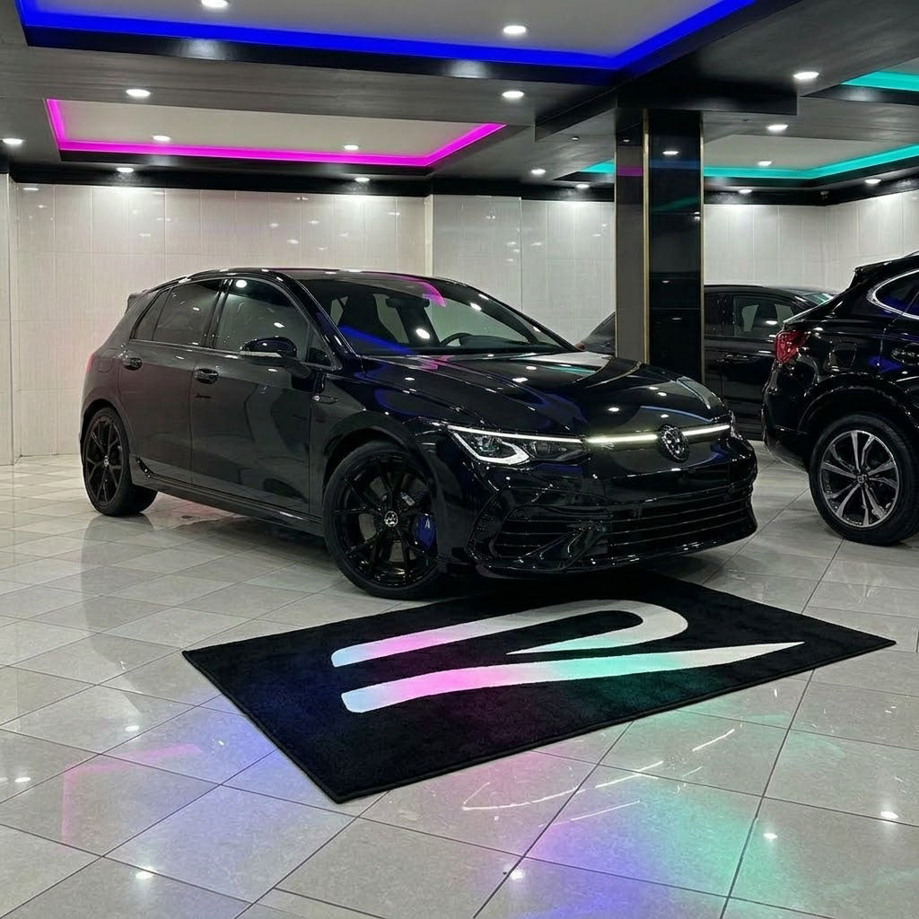 VW Golf R Garage Floor Mat 5x7 FT (60x87 Inches) Premium Showroom Rug Wall Decor
