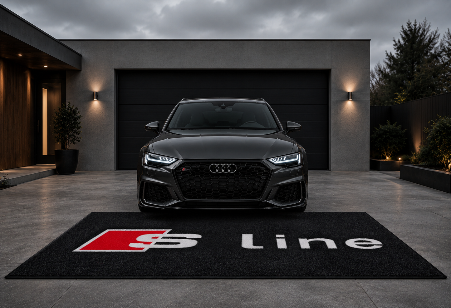 Audi Sline Garage Floor Mat 5x7 FT (60x87 Inches) Premium Showroom Rug & Wall Decor