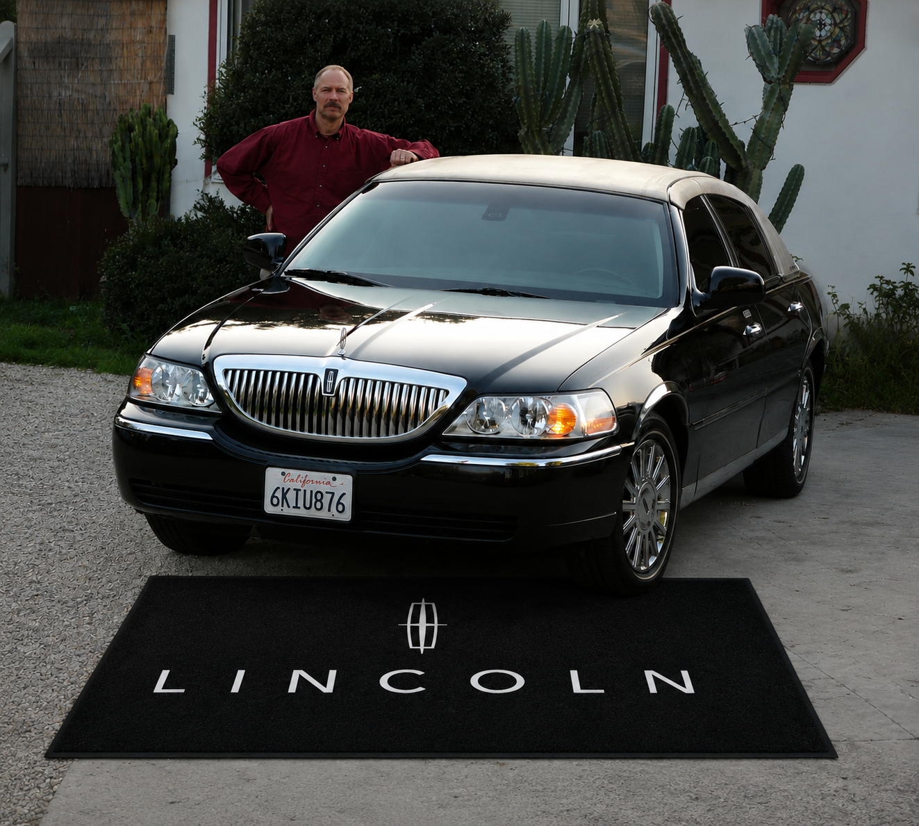 Lincoln Garage Floor Mat 5x7 FT (60x87 Inches) Premium Showroom Rug Wall Decor