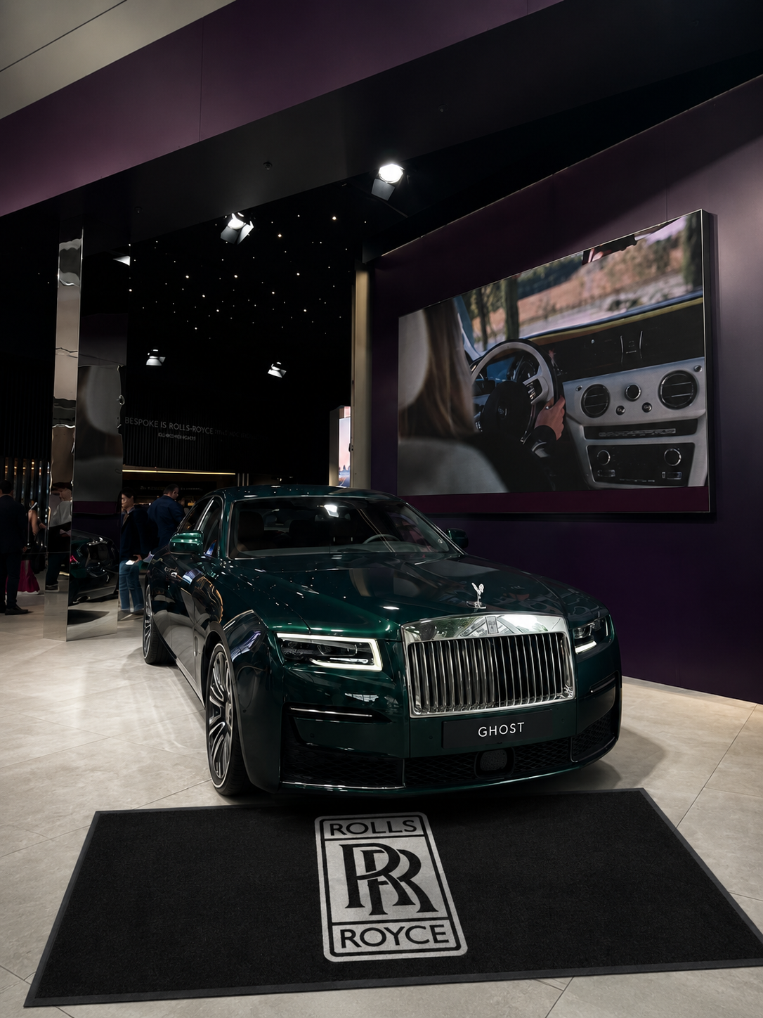 Rolls Royce Garage Floor Mat 5x7 FT (60x87 Inches) Premium Showroom Rug Wall Decor