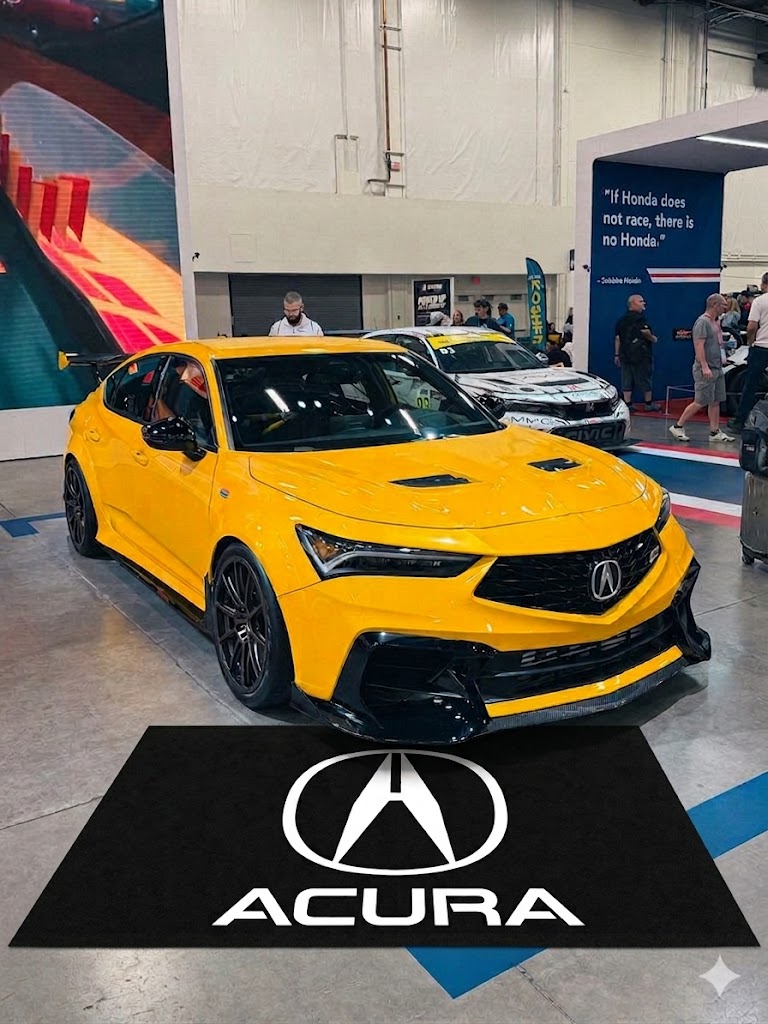 Acura Garage Floor Mat 5x7 FT (60x87 Inches) Premium Showroom Rug & Wall Decor Luxury Racing Style