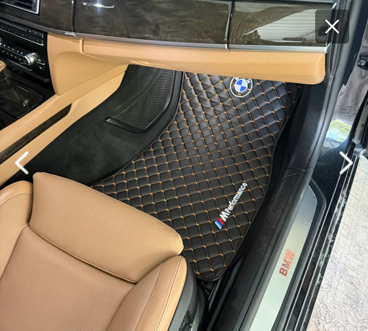 For BMW Leather Floor Mats Made To Measure Custom Design Mats M2 M3 M4 M5 M8