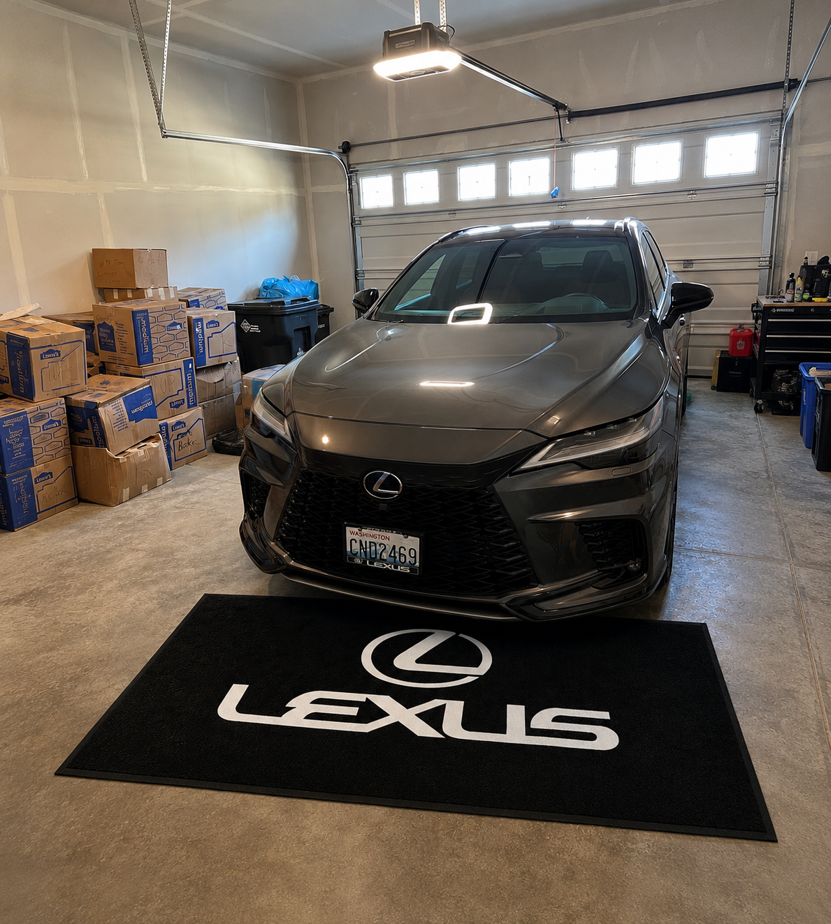Lexus Garage Floor Mat 5x7 FT (60x87 Inches) Premium Showroom Rug Wall Decor