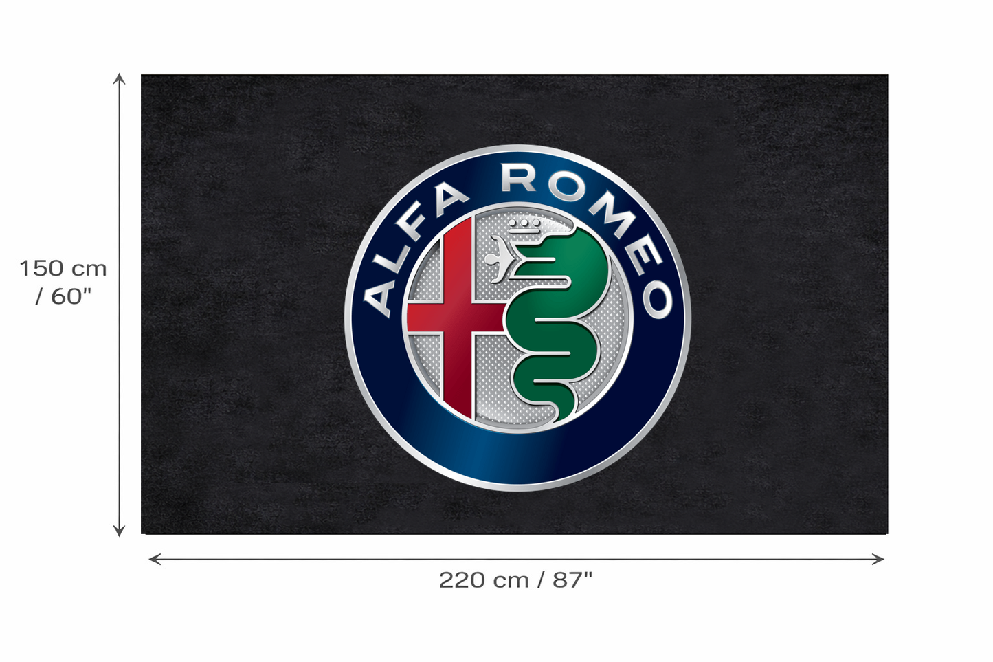 Alfa Romeo Garage Floor Mat 5x7 FT (60x87 Inches) Premium Showroom Rug & Wall Decor Luxury Racing Style