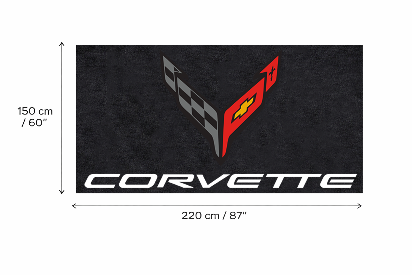 Corvette Garage Floor Mat 5x7 FT (60x87 Inches) C2 C3 C4 C5 C6 C7 C8 Z06