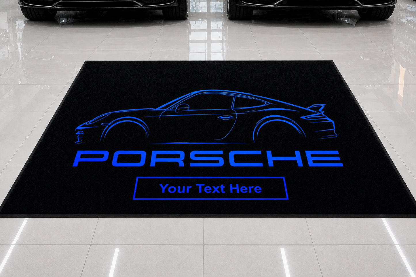 Porsche Rug Floor Mat For Garage Home Wall Decor with Custom TEXT