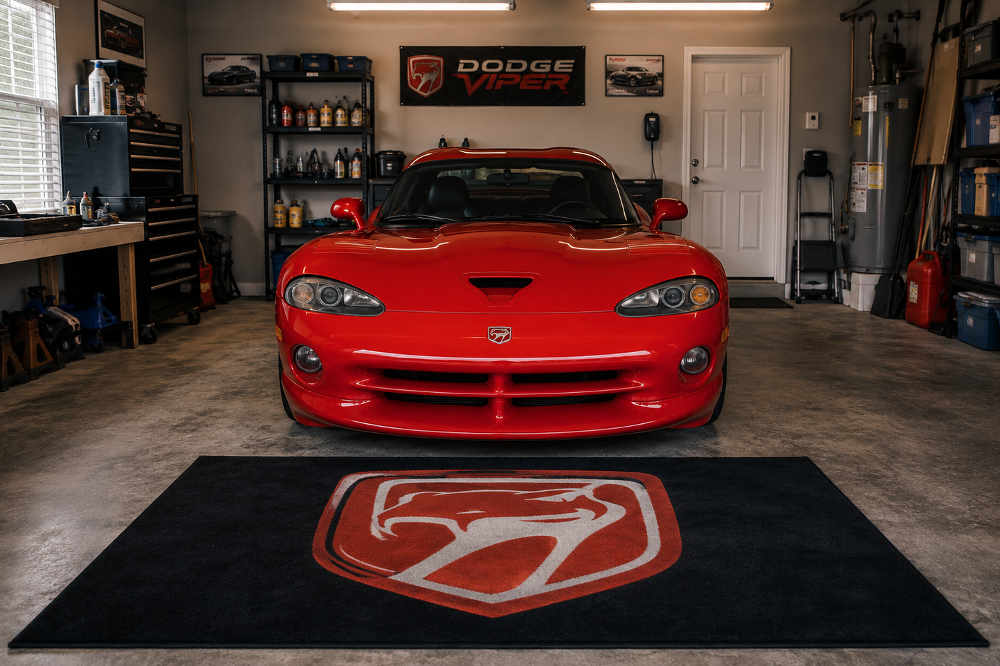 Dodge Viper Garage Floor Mat 5x7 FT (60x87 Inches) Showroom Rug