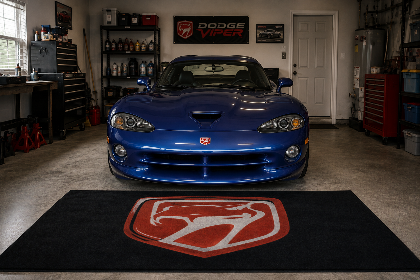 Dodge Viper Garage Floor Mat 5x7 FT (60x87 Inches) Showroom Rug