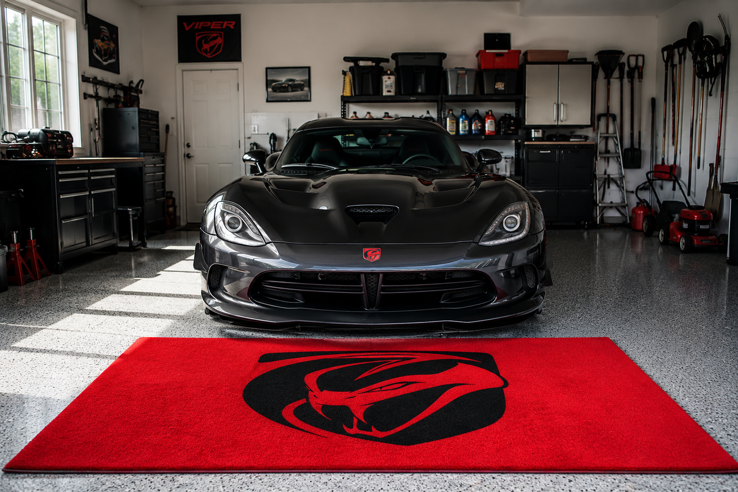 Dodge Viper Garage Floor Mat 5x7 FT (60x87 Inches) Showroom Rug