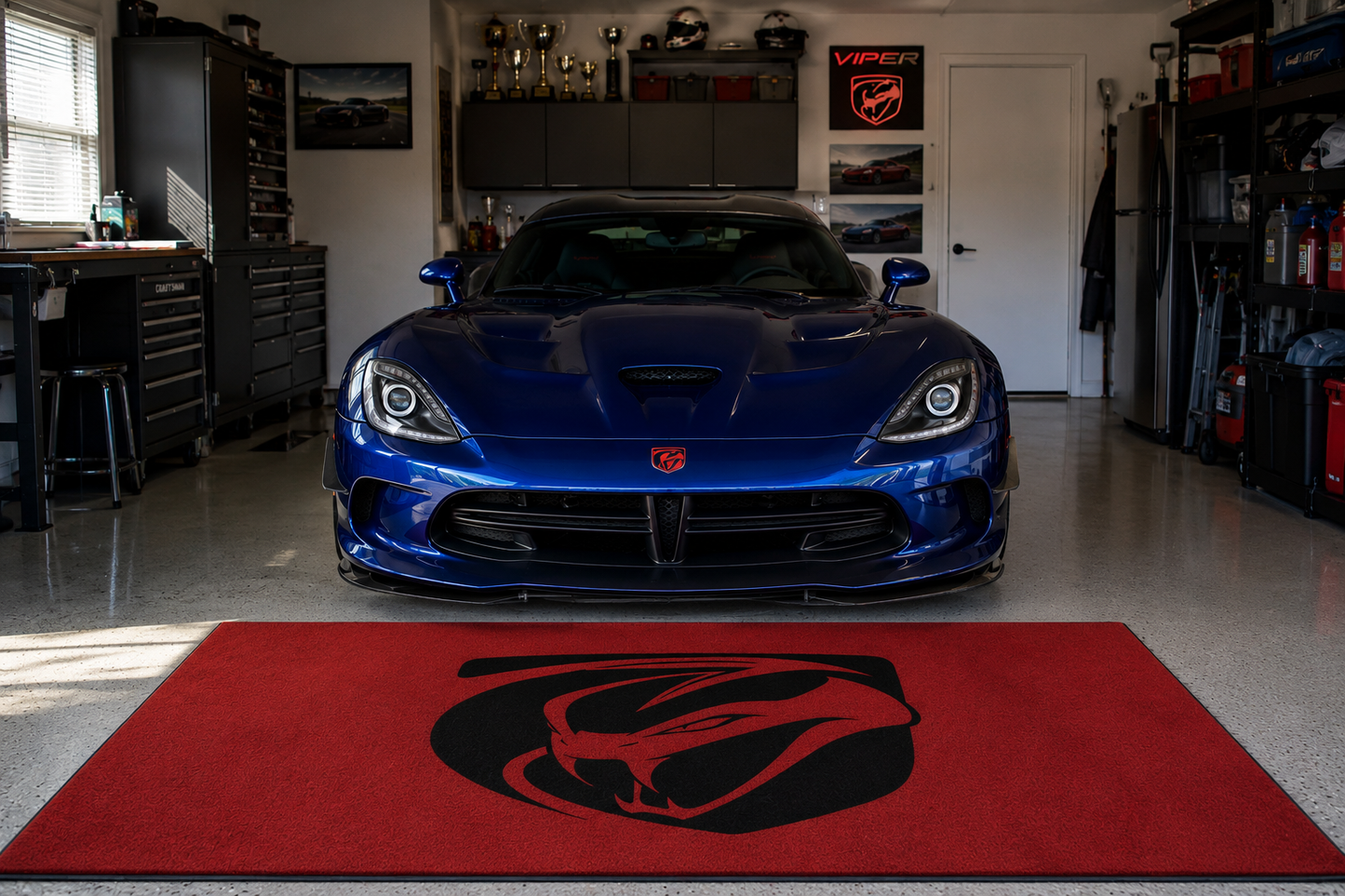 Dodge Viper Garage Floor Mat 5x7 FT (60x87 Inches) Showroom Rug