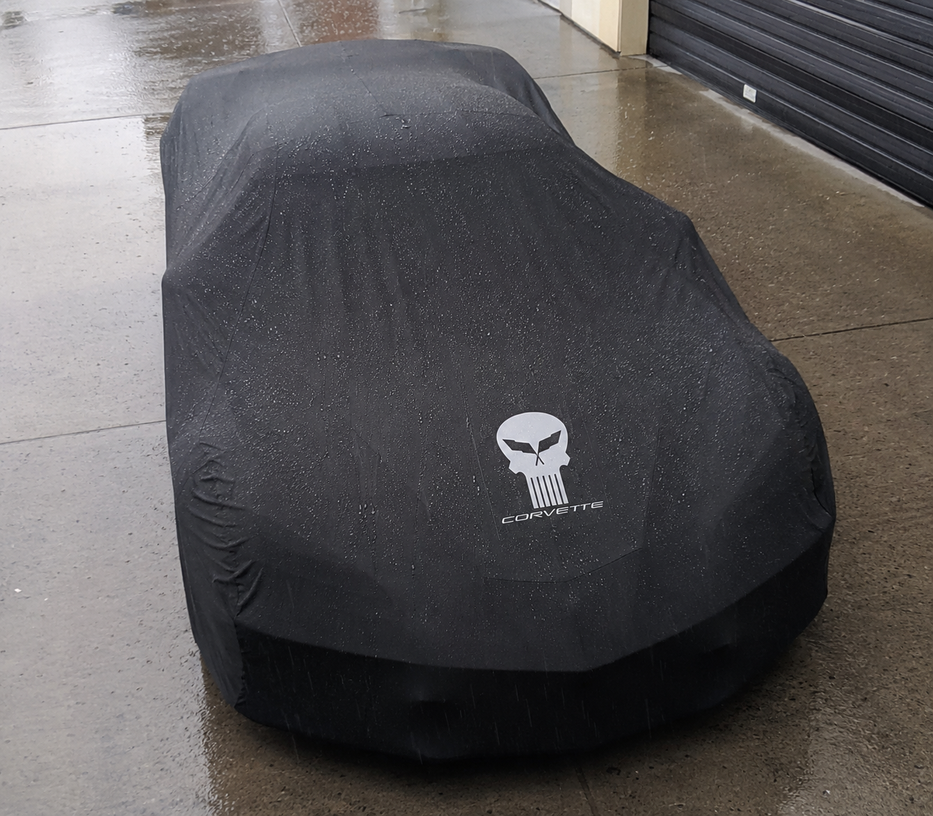 Corvette Jake Skull Outdoor Car Cover, custom-made Corvette car cover, A++