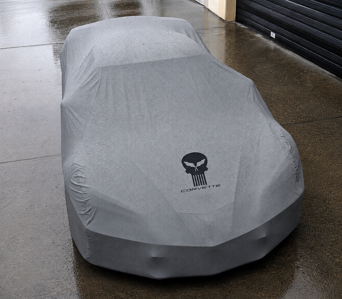 Corvette Jake Skull Outdoor Car Cover, custom-made Corvette car cover, A++