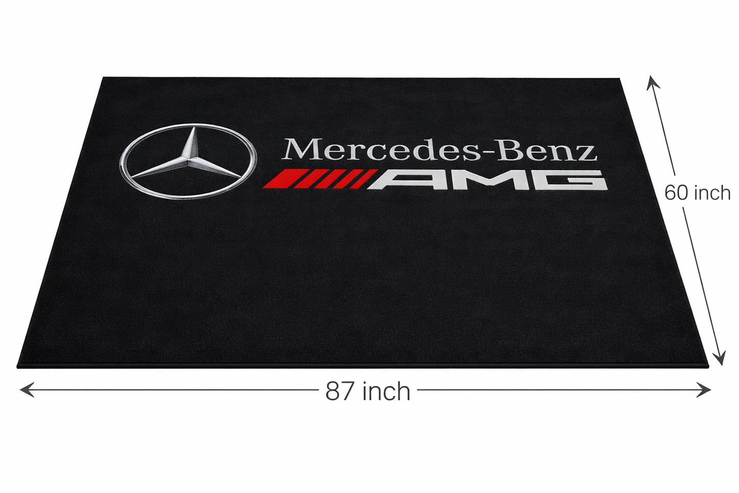 Mercedes Benz Garage Floor Mat 5x7 FT (60x87 Inches) Premium Showroom Rug & Wall Decor Luxury Racing Style