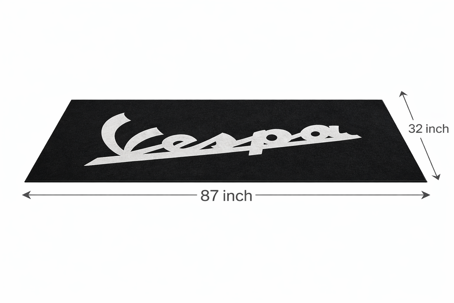 Vespa Motorcycle Garage Floor Mat 32x87 Inches Premium Showroom Rug & Wall Decor Racing Style Bike Carpet