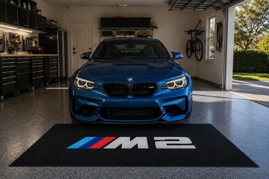 BMW M2 Garage Floor Mat 5x7 FT (60x87 Inches) Showroom Rug