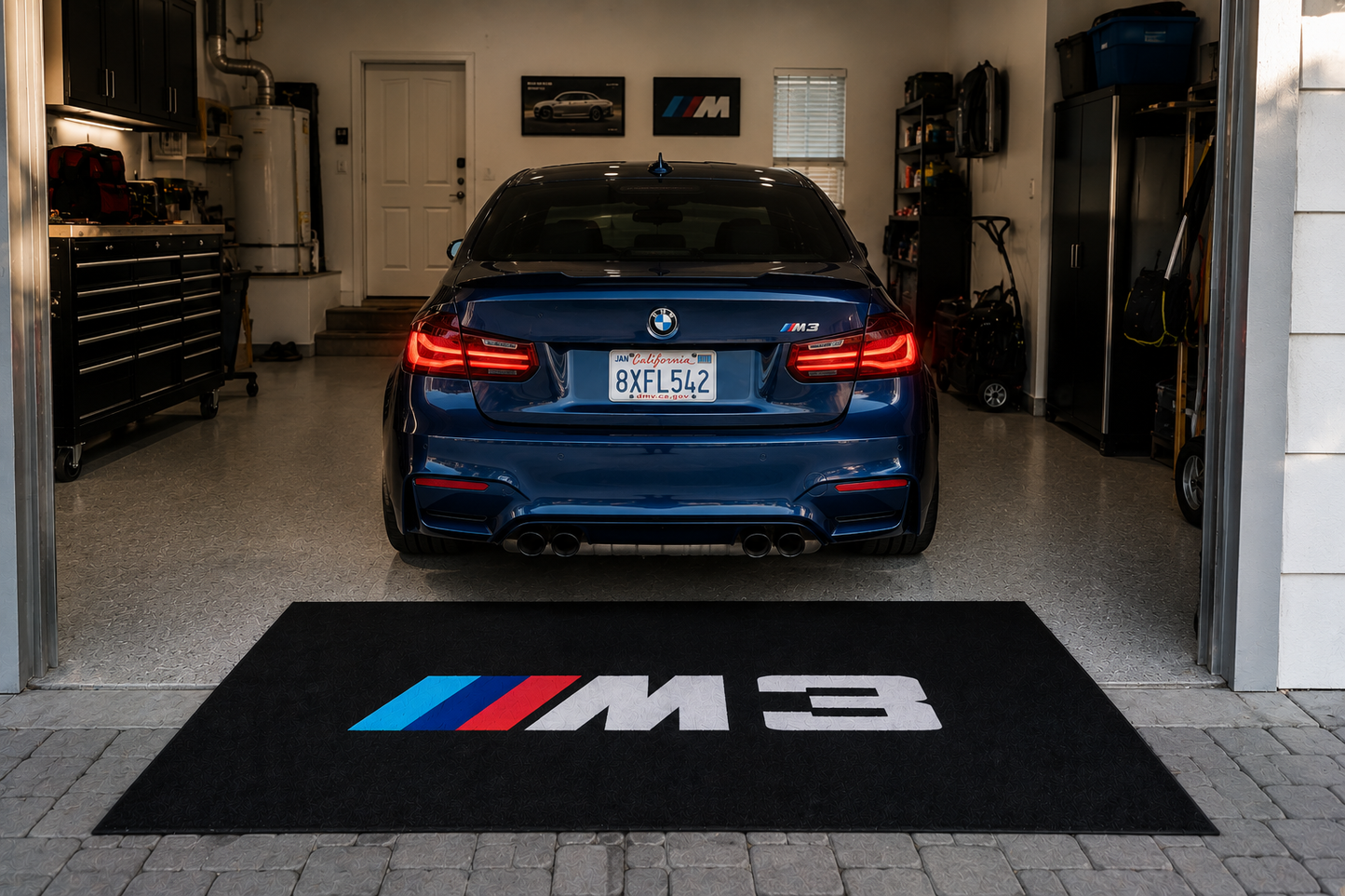 BMW M3 Garage Floor Mat 5x7 FT (60x87 Inches) Showroom Rug