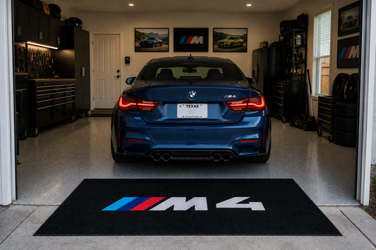 BMW M4 Garage Floor Mat 5x7 FT (60x87 Inches) Showroom Rug