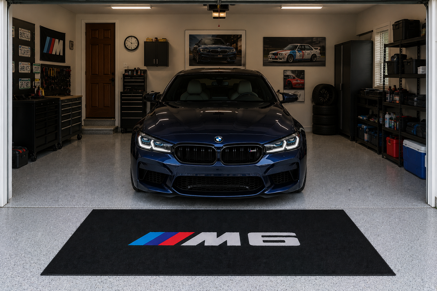 BMW M6 Garage Floor Mat 5x7 FT (60x87 Inches) Showroom Rug