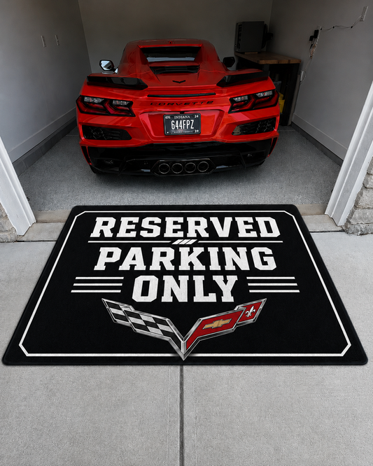 Corvette Garage Rug RESERVED PARKING ONLY Special Production