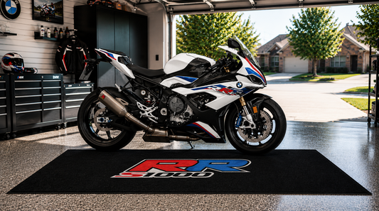 BMW S1000RR Motorcycle Garage Floor Mat 5x7 FT (60x87 Inches) Showroom Rug