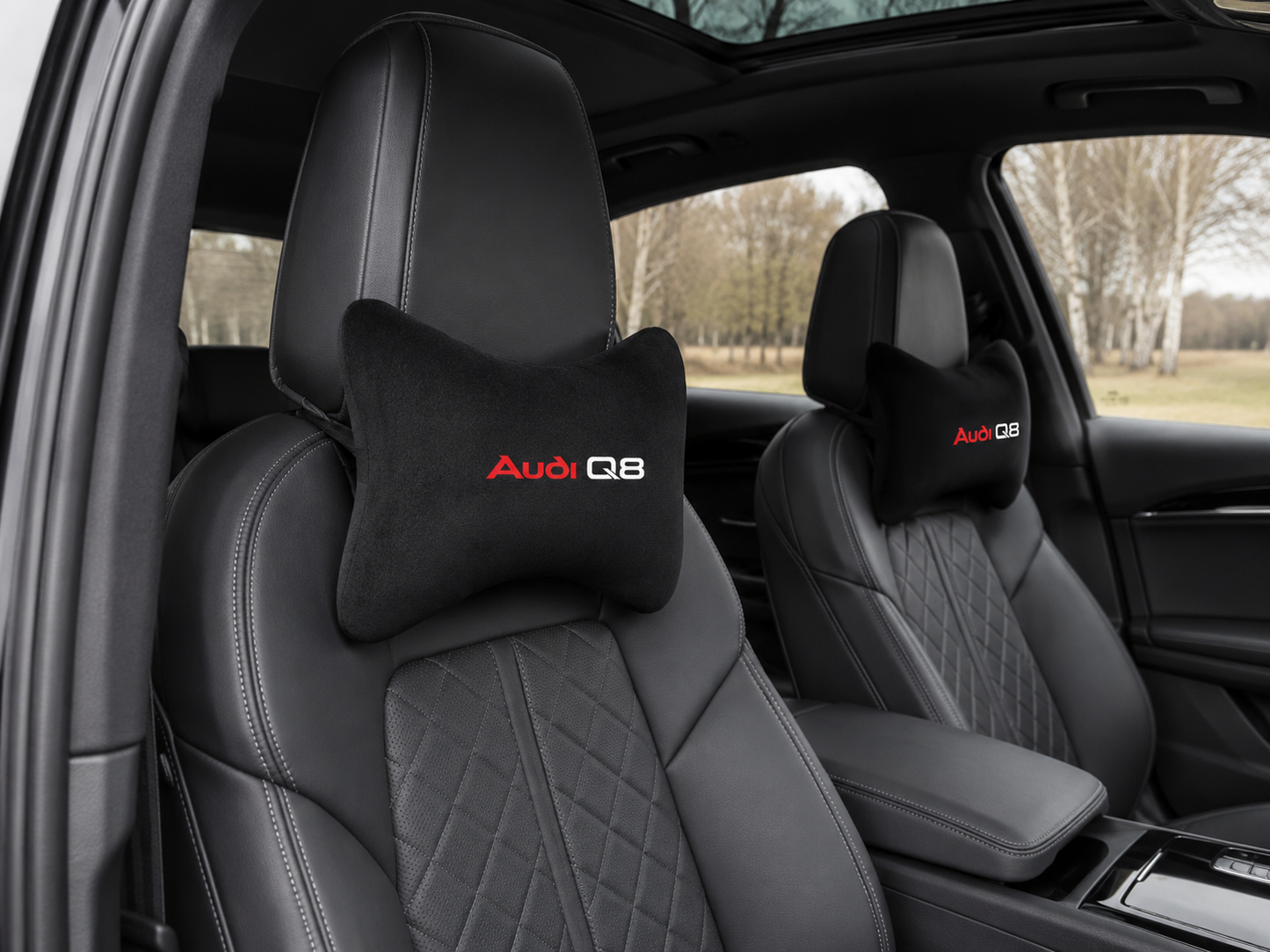 Audi Q2-Q3-Q4-Q5-Q6-Q7-Q8 Velvet Neck Pillow, 2pcs