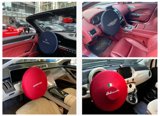 Steering Wheel Cover Soft Elastic Premium Fabric For all Model Custom Logo