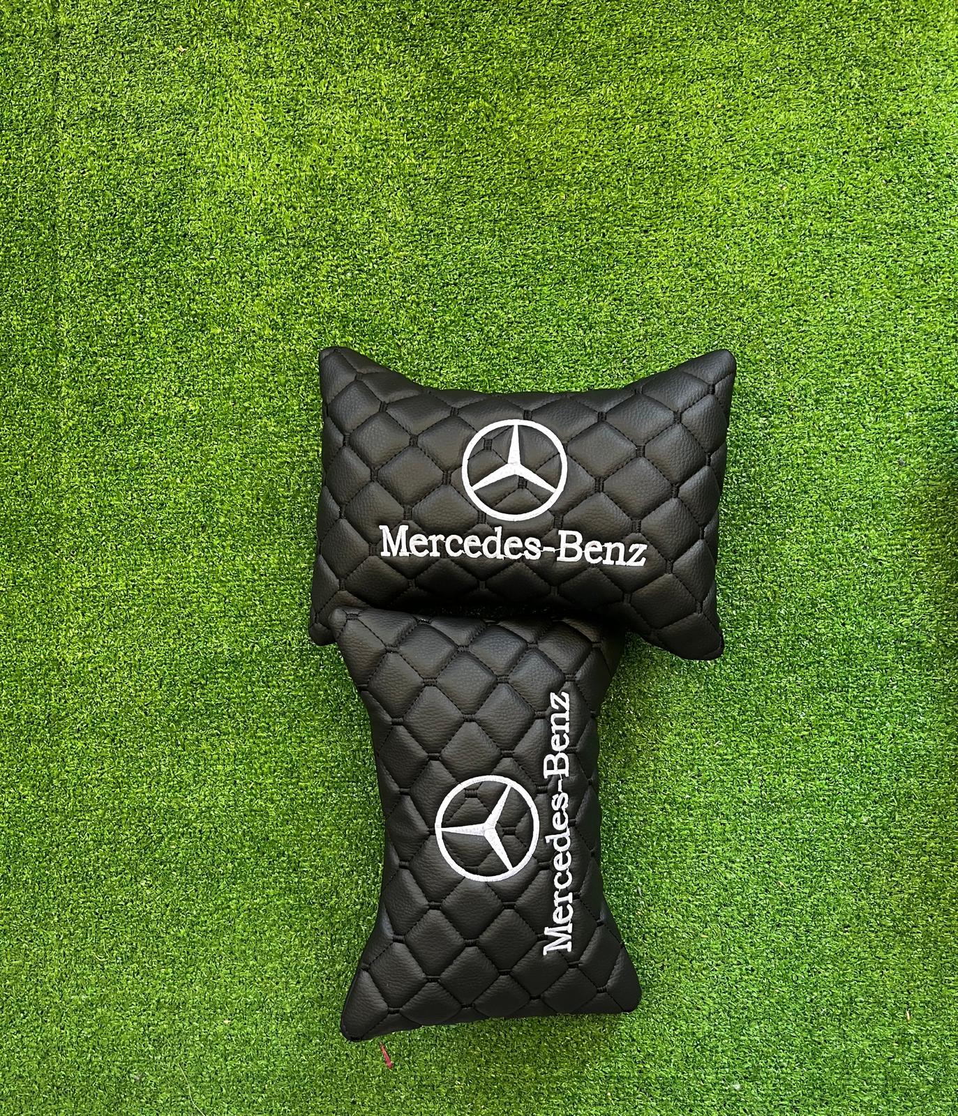 For Mercedes Benz Leather Neck Pillow (2 PCS)