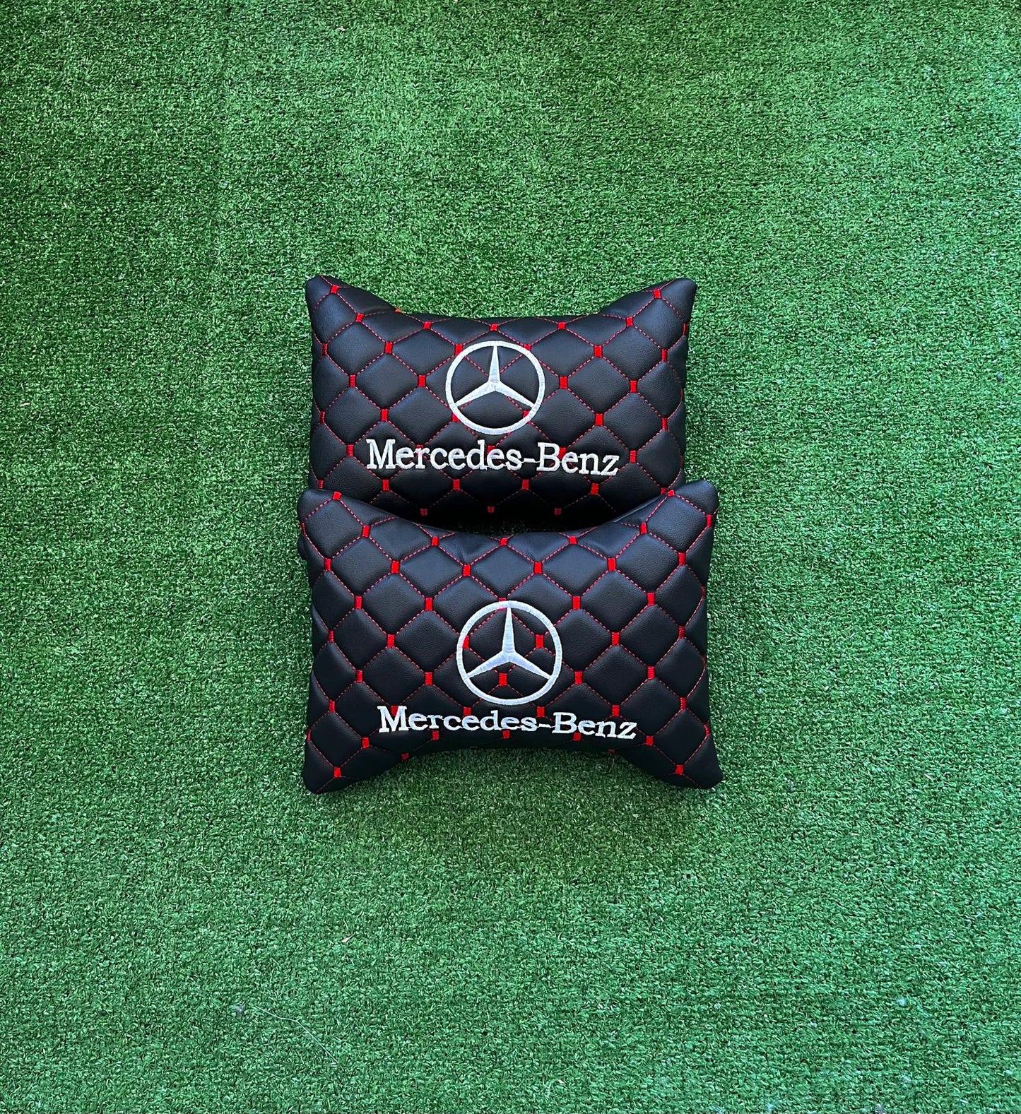 For Mercedes Benz Leather Neck Pillow (2 PCS)