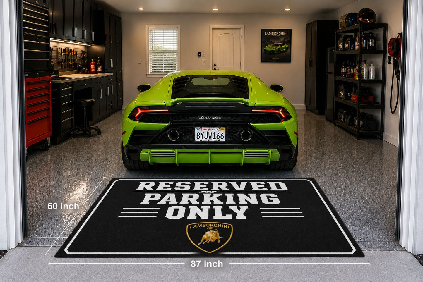 Lamborghini Garage Rug RESERVED PARKING ONLY Special Production