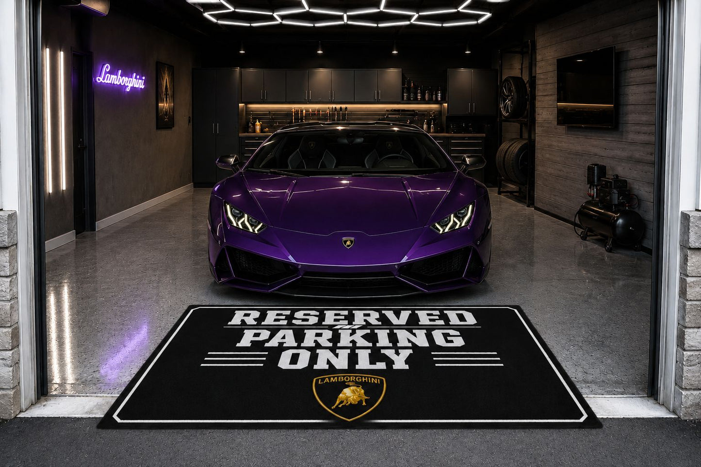Lamborghini Garage Rug RESERVED PARKING ONLY Special Production