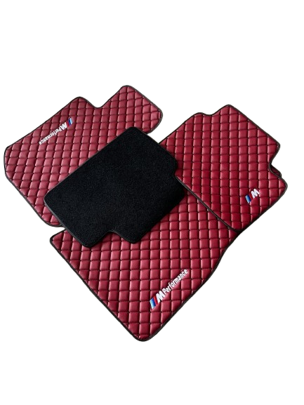 For BMW M Performance Bordeaux Leather Floor Mats