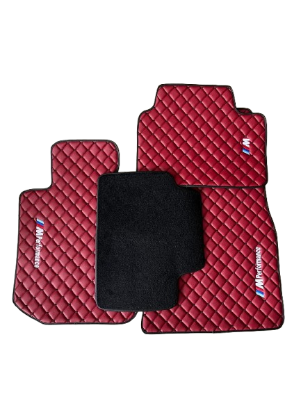 For BMW M Performance Bordeaux Leather Floor Mats