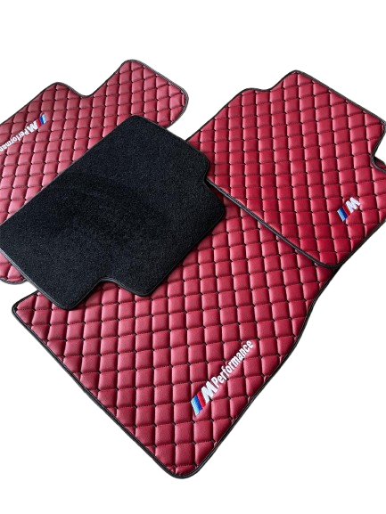 For BMW M Performance Bordeaux Leather Floor Mats