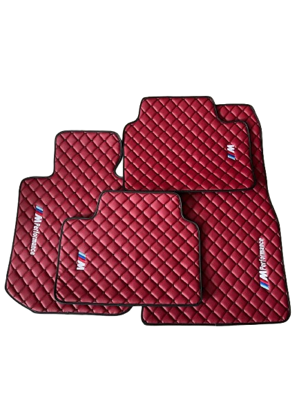 For BMW M Performance Bordeaux Leather Floor Mats