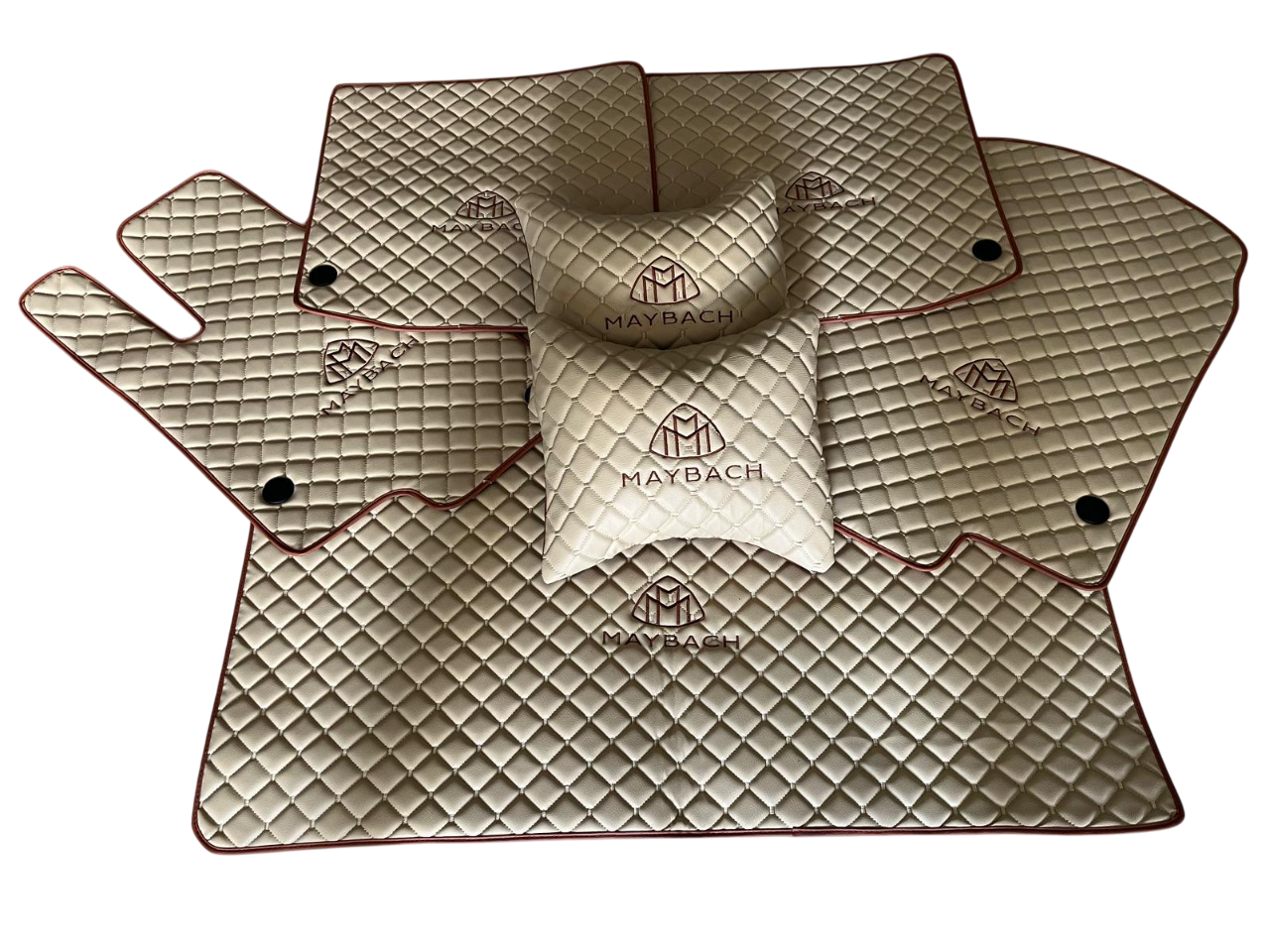 Leather Floor Mats Set Trunk Mat Pillow For S550 GLS600 S580 S600 S560