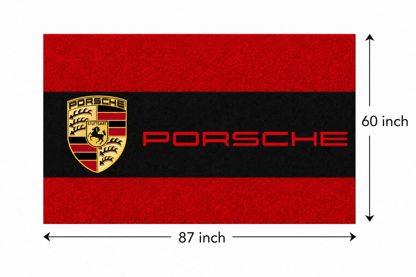 Porsche Garage Rug 5x7 FT (60x87 Inches) Premium Showroom Rug & Wall Decor Racing Style