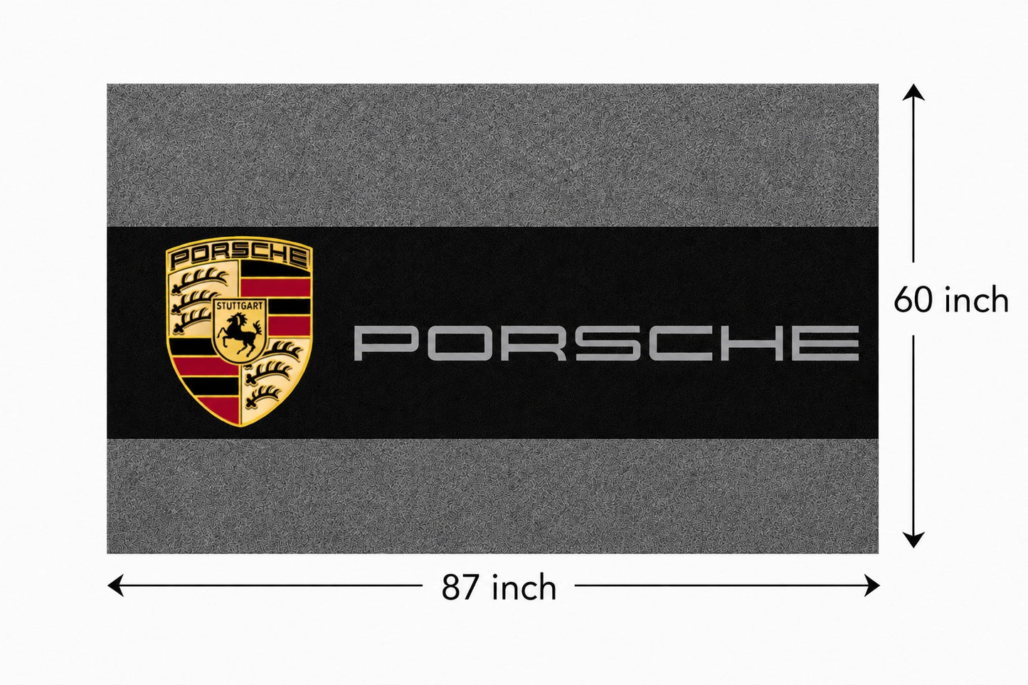Porsche Garage Rug 5x7 FT (60x87 Inches) Premium Showroom Rug & Wall Decor Racing Style