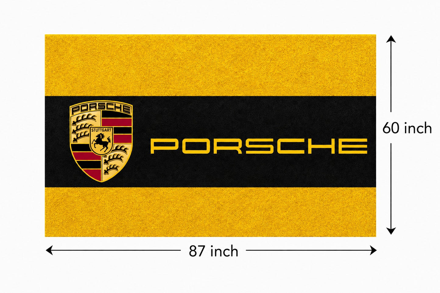 Porsche Garage Rug 5x7 FT (60x87 Inches) Premium Showroom Rug & Wall Decor Racing Style