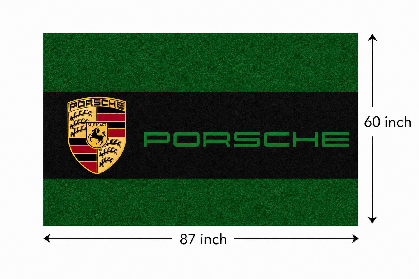 Porsche Garage Rug 5x7 FT (60x87 Inches) Premium Showroom Rug & Wall Decor Racing Style