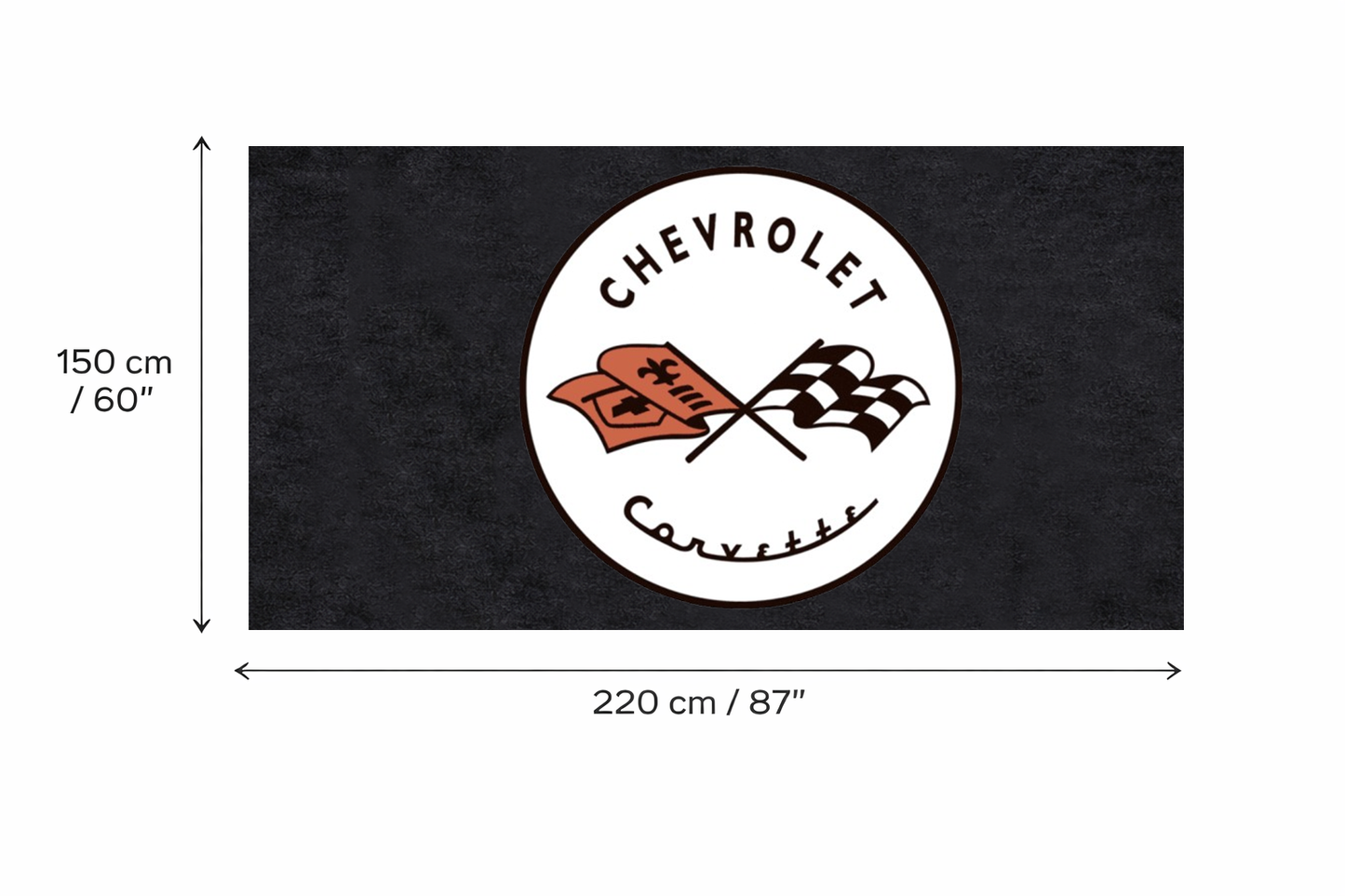 Corvette Garage Floor Mat 5x7 FT (60x87 Inches) C2 C3 C4 C5 C6 C7 C8 Z06