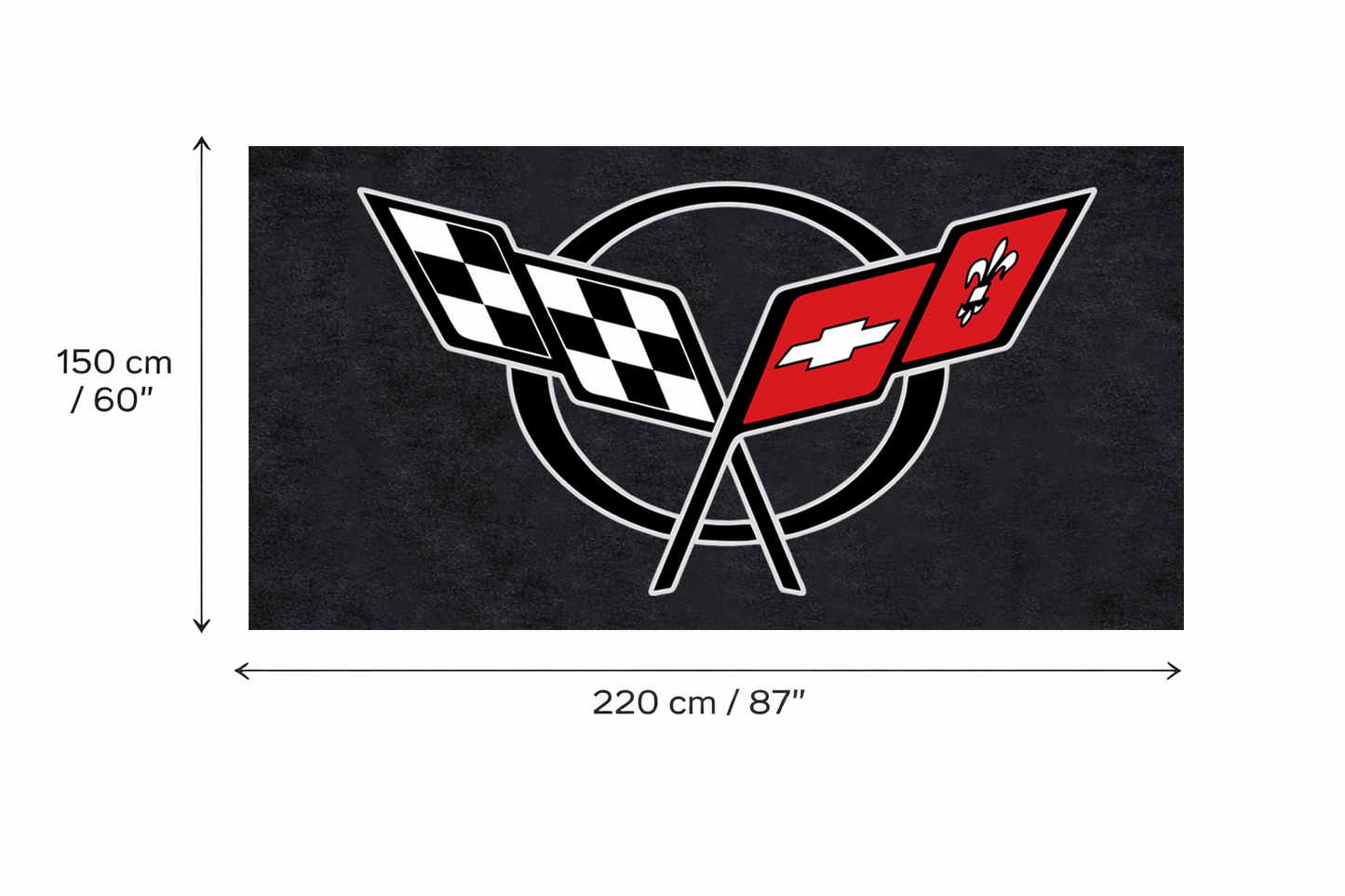 Corvette Garage Floor Mat 5x7 FT (60x87 Inches) C2 C3 C4 C5 C6 C7 C8 Z06