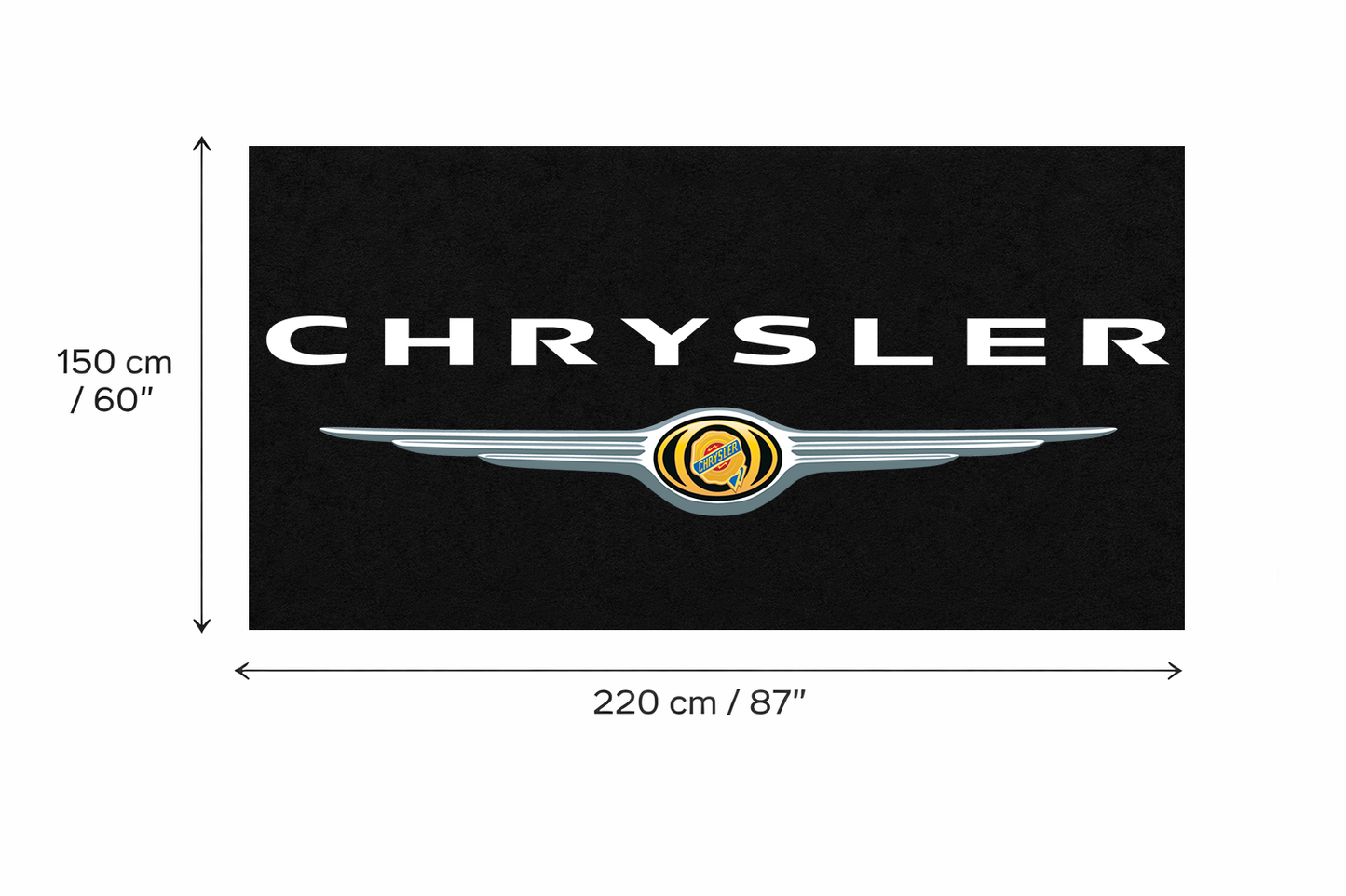 Chrysler Garage Floor Mat 5x7 FT (60x87 Inches) Premium Showroom Rug Wall Decor