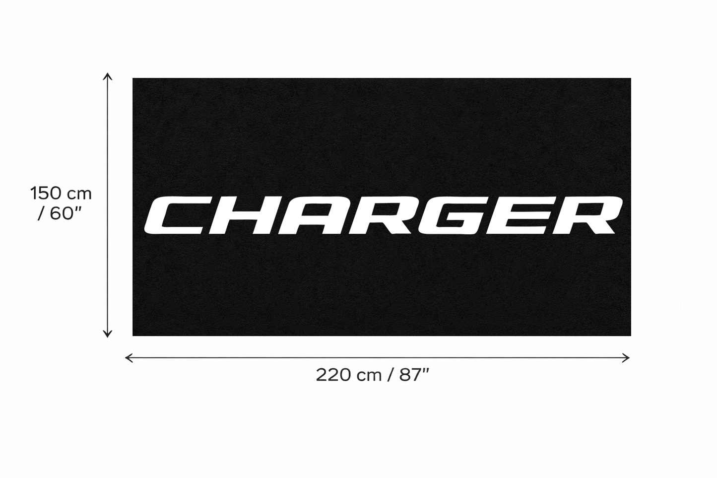 Charger Garage Floor Mat 5x7 FT (60x87 Inches) Premium Showroom Rug Wall Decor