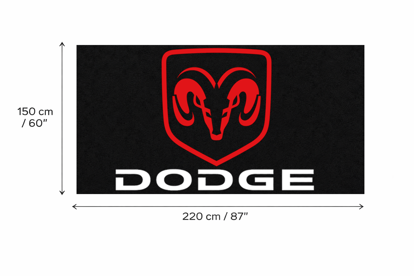 Dodge Garage Floor Mat 5x7 FT (60x87 Inches) Premium Showroom Rug Wall Decor